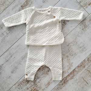 Zara two piece cream knit outfit